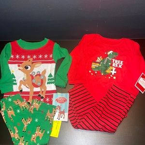 2 NEW Baby Christmas 2 Piece Sets Size 6-9 months